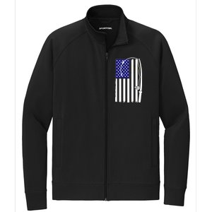 American Fishing Rod & Hook Flag Stretch Full-Zip Cadet Jacket