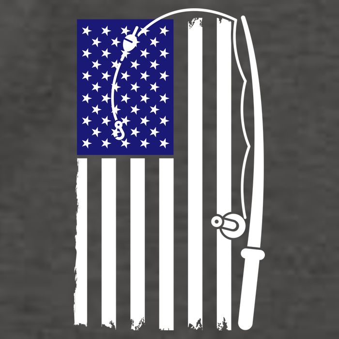 American Fishing Rod & Hook Flag Vector Backpack