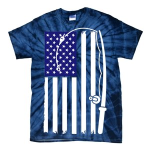 American Fishing Rod & Hook Flag Tie-Dye T-Shirt