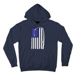 American Fishing Rod & Hook Flag Tall Hoodie