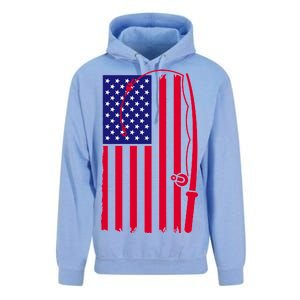 American Fishing Rod & Hook Flag Unisex Surf Hoodie