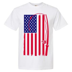 American Fishing Rod & Hook Flag Garment-Dyed Heavyweight T-Shirt