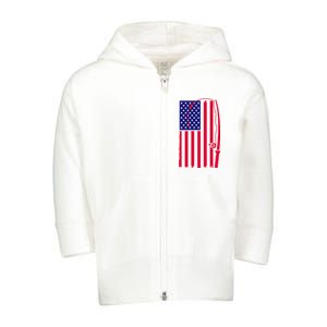 American Fishing Rod & Hook Flag Toddler Zip Fleece Hoodie