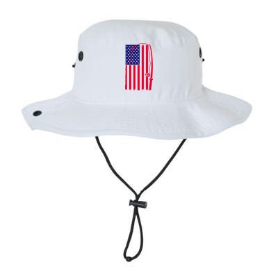 American Fishing Rod & Hook Flag Bucket Hat