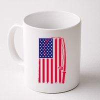 American Fishing Rod & Hook Flag Coffee Mug