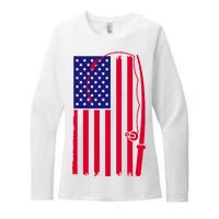 American Fishing Rod & Hook Flag Womens CVC Long Sleeve Shirt