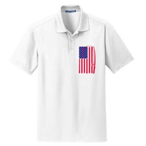 American Fishing Rod & Hook Flag Dry Zone Grid Polo