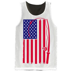 American Fishing Rod & Hook Flag Mesh Reversible Basketball Jersey Tank