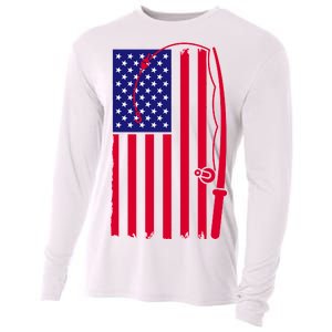 American Fishing Rod & Hook Flag Cooling Performance Long Sleeve Crew