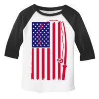 American Fishing Rod & Hook Flag Toddler Fine Jersey T-Shirt