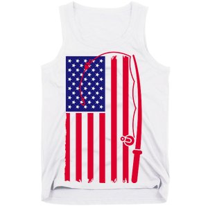 American Fishing Rod & Hook Flag Tank Top