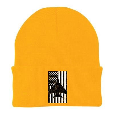 American Flag Airplane Pilot Knit Cap Winter Beanie