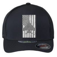 American Flag Airplane Pilot Flexfit Unipanel Trucker Cap