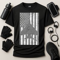American Flag Airplane Pilot Cooling Performance Crew T-Shirt