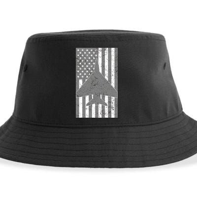 American Flag Airplane Pilot Sustainable Bucket Hat