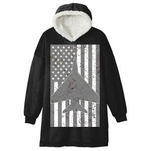 American Flag Airplane Pilot Hooded Wearable Blanket