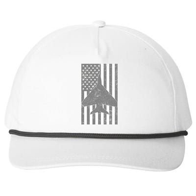 American Flag Airplane Pilot Snapback Five-Panel Rope Hat