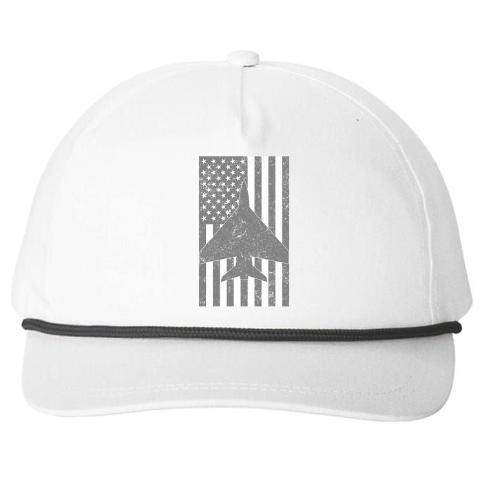 American Flag Airplane Pilot Snapback Five-Panel Rope Hat