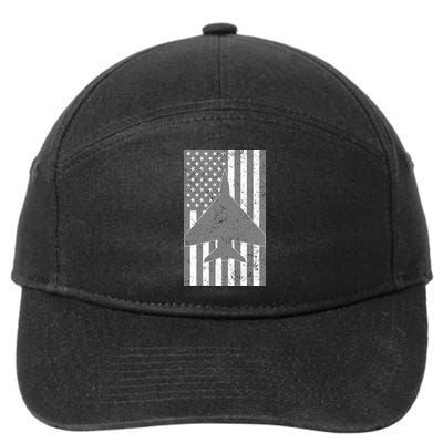 American Flag Airplane Pilot 7-Panel Snapback Hat