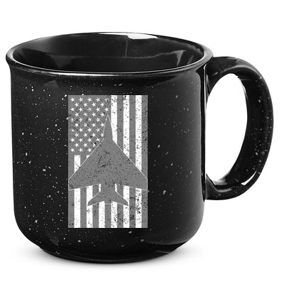 American Flag Airplane Pilot 15oz Campfire Ceramic Mug