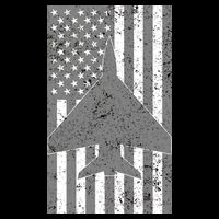 American Flag Airplane Pilot Drawstring Bag