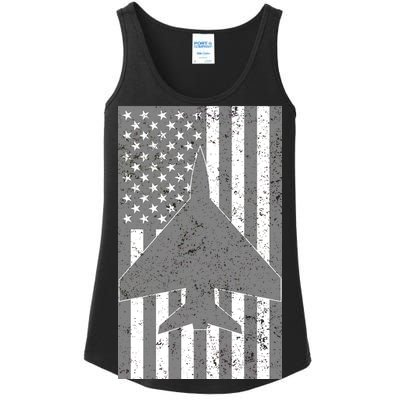 American Flag Airplane Pilot Ladies Essential Tank