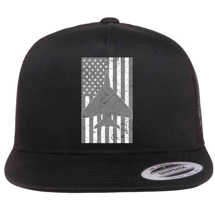 American Flag Airplane Pilot Flatbill Hat
