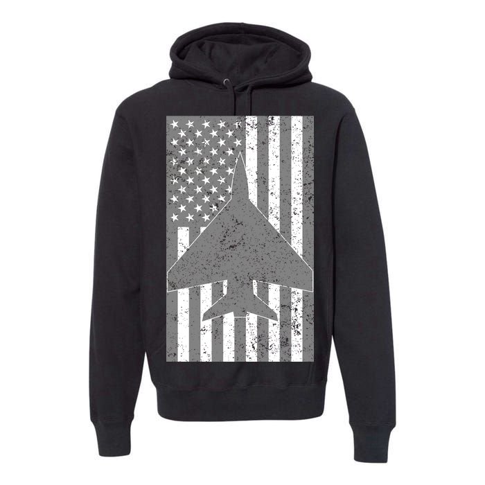 American Flag Airplane Pilot Premium Hoodie