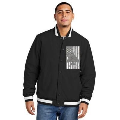 American Flag Airplane Pilot Insulated Varsity Jacket