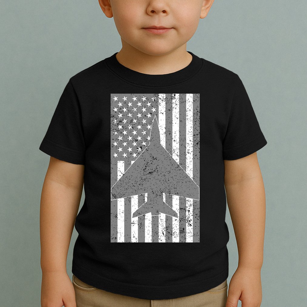 American Flag Airplane Pilot Toddler T-Shirt