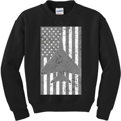 American Flag Airplane Pilot Kids Sweatshirt