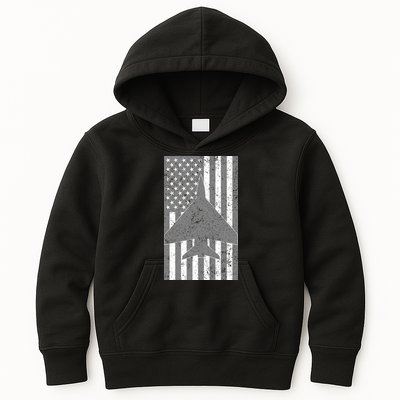 American Flag Airplane Pilot Kids Hoodie