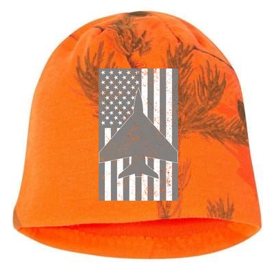 American Flag Airplane Pilot Kati - Camo Knit Beanie