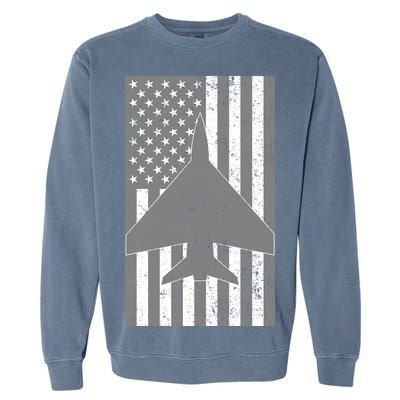 American Flag Airplane Pilot Garment-Dyed Sweatshirt