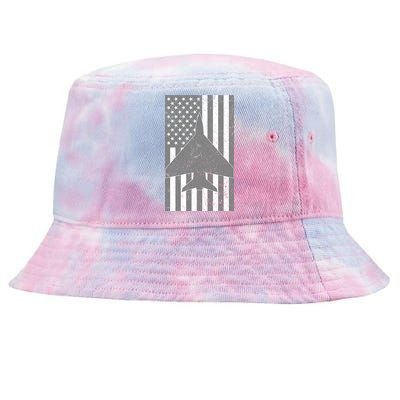 American Flag Airplane Pilot Tie-Dyed Bucket Hat