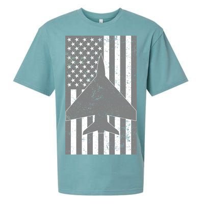 American Flag Airplane Pilot Sueded Cloud Jersey T-Shirt