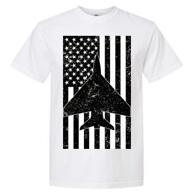 American Flag Airplane Pilot Garment-Dyed Heavyweight T-Shirt