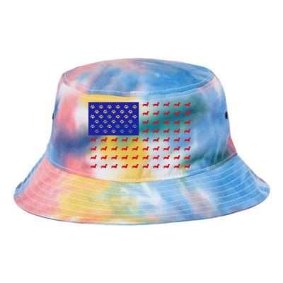 American Flag Dachshund Dog Tie Dye Newport Bucket Hat