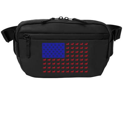 American Flag Dachshund Dog Crossbody Pack