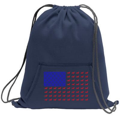 American Flag Dachshund Dog Sweatshirt Cinch Pack Bag