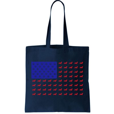 American Flag Dachshund Dog Tote Bag