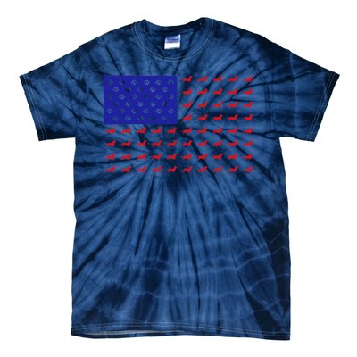 American Flag Dachshund Dog Tie-Dye T-Shirt