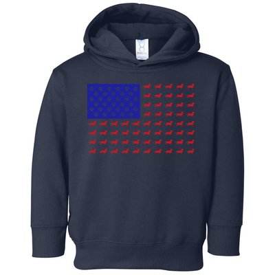 American Flag Dachshund Dog Toddler Hoodie