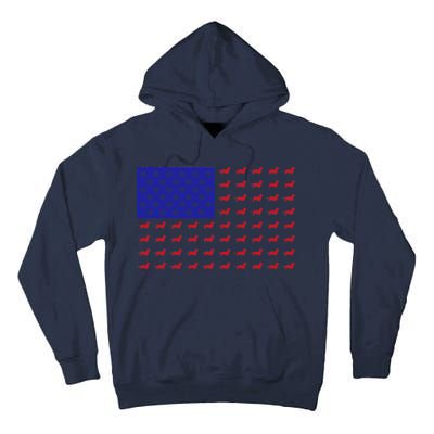 American Flag Dachshund Dog Tall Hoodie