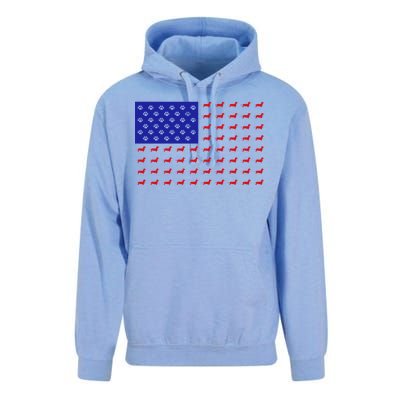 American Flag Dachshund Dog Unisex Surf Hoodie