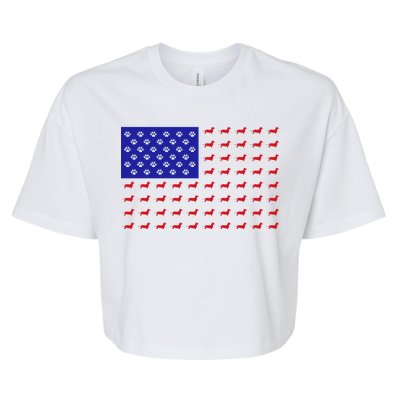 American Flag Dachshund Dog Bella+Canvas Jersey Crop Tee