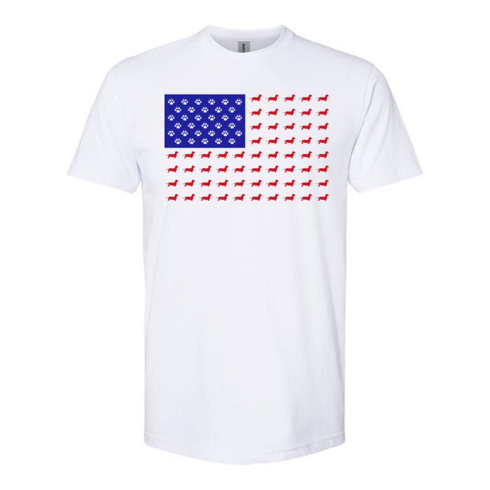 American Flag Dachshund Dog Softstyle CVC T-Shirt