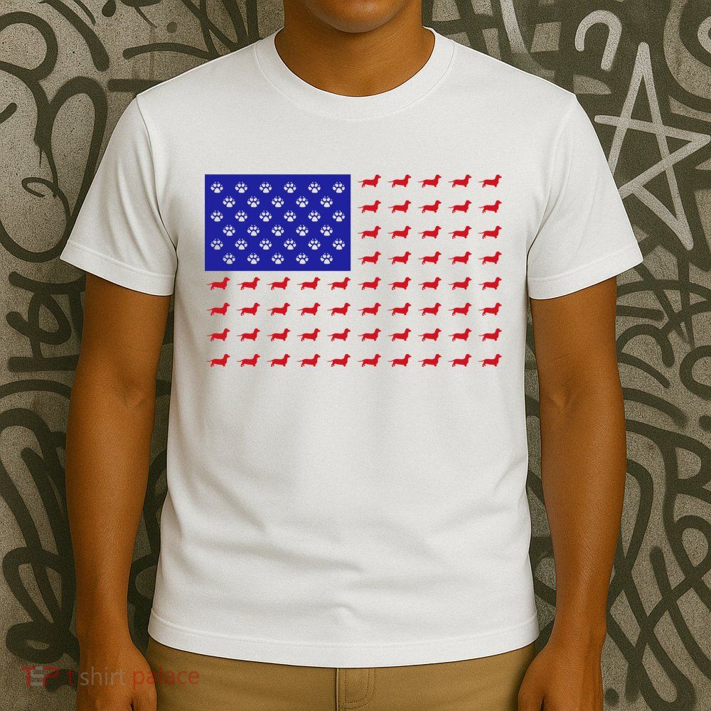 American Flag Dachshund Dog T-Shirt