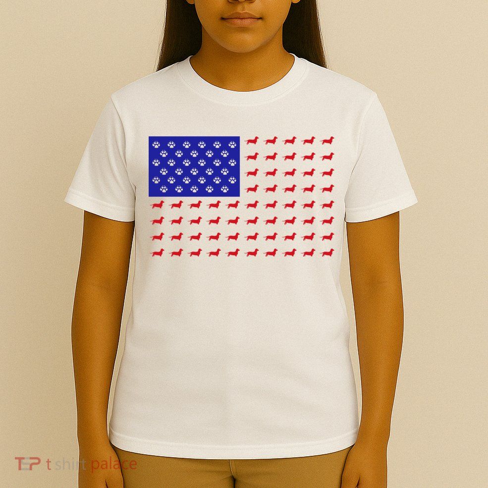 American Flag Dachshund Dog T-Shirt