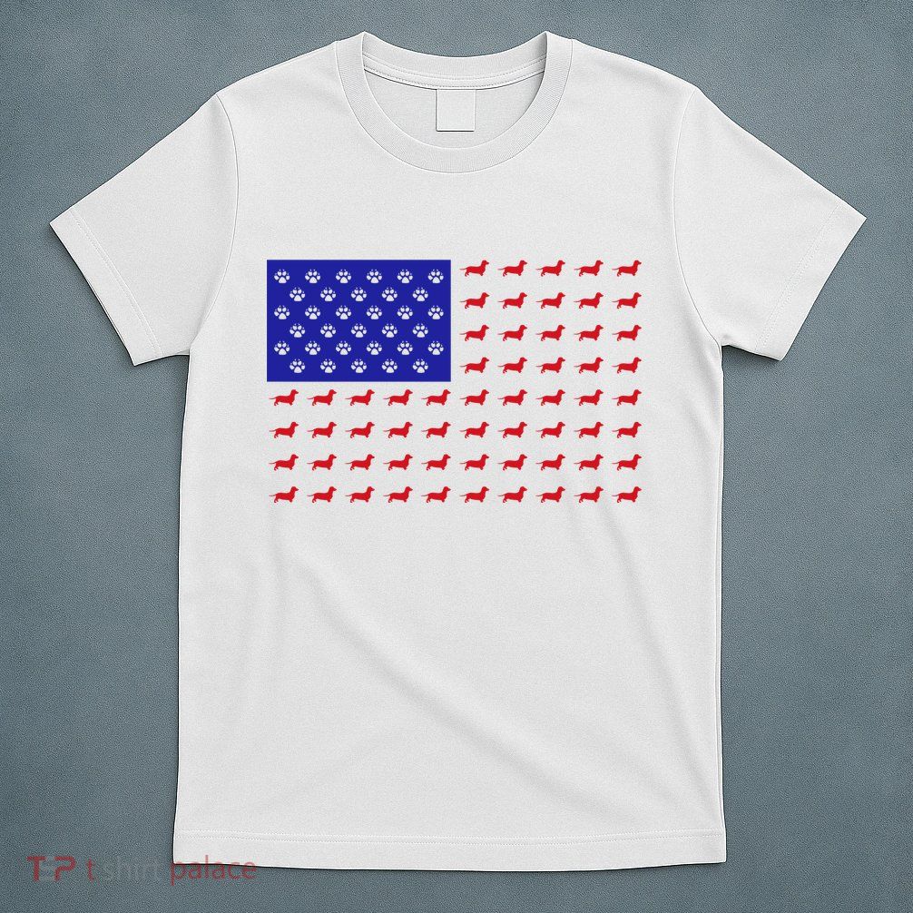 American Flag Dachshund Dog T-Shirt